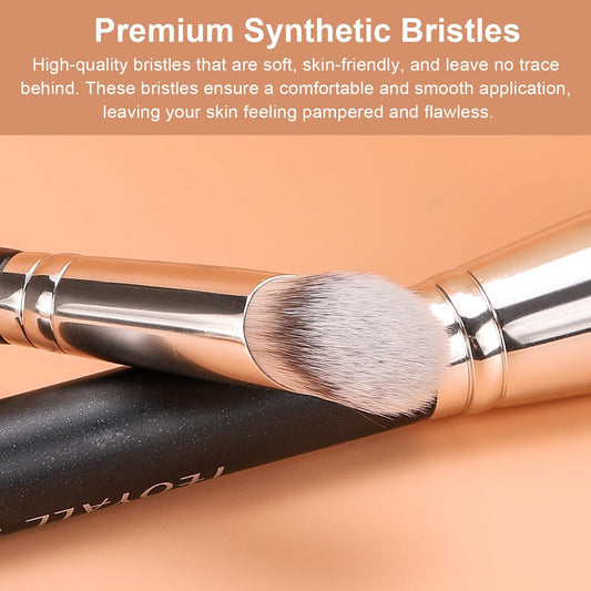 Contour Conceal Brush Set, 3PCS Angled Synthetic under Eye Concealer Brush for Blending Setting Buffing with Liquid, Cream and Powder Cosmetic
