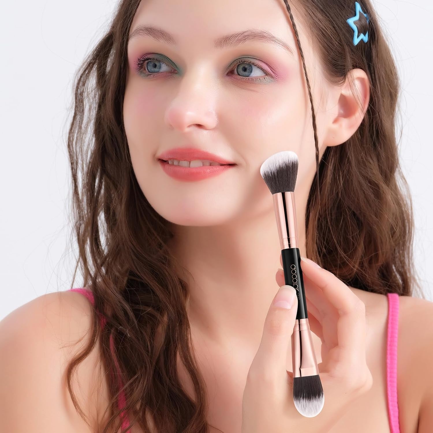 Makeup Brushes 6Pieces Double Sided Makeup Brushes Set Professional Foundation Eyeshadow Travel Make up Brushes Kits | Double Ended Eyeshadow Brush Set - Professional Synthetic Travel Makeup Brushes for Blending, Shading, and Smoky Eye