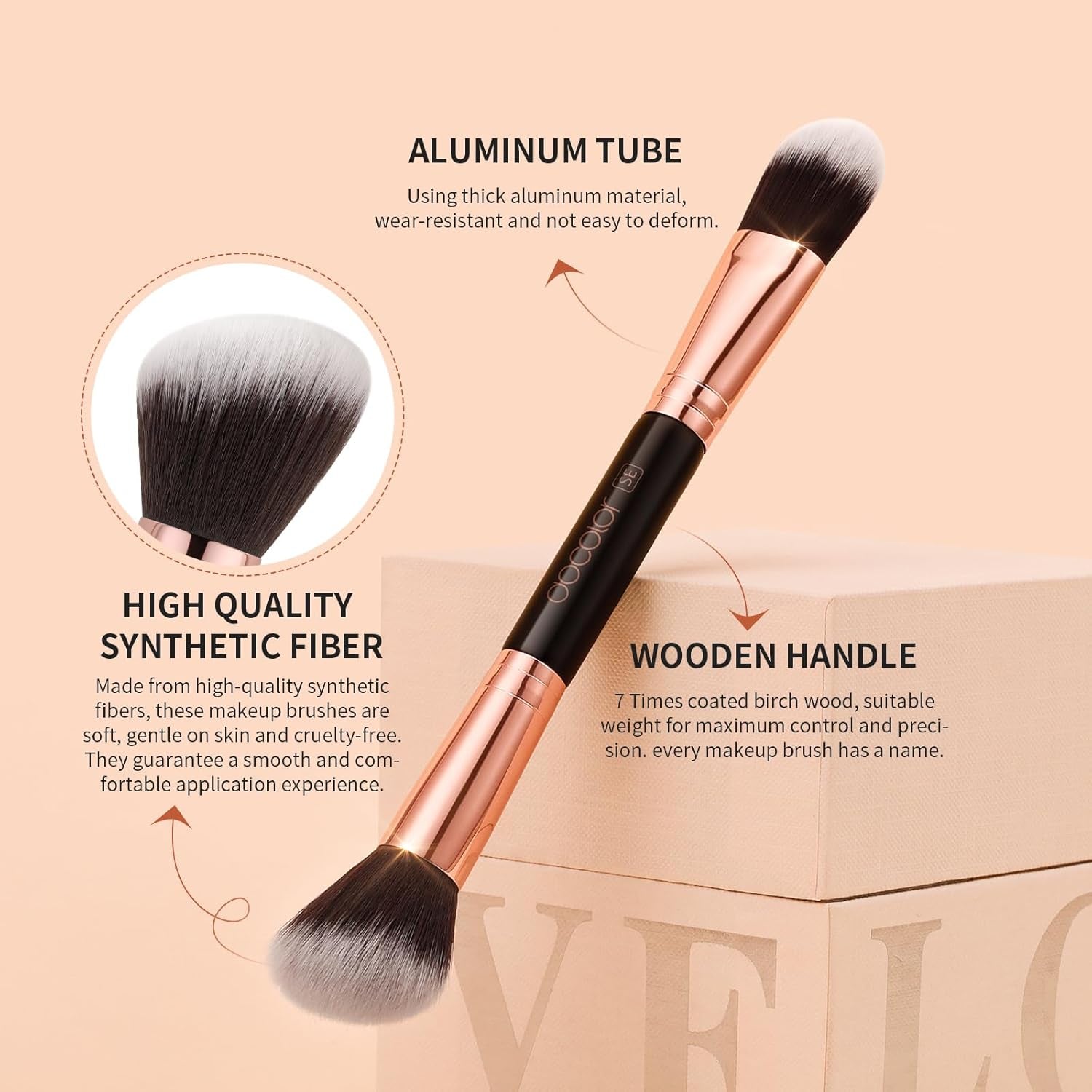 Makeup Brushes 6Pieces Double Sided Makeup Brushes Set Professional Foundation Eyeshadow Travel Make up Brushes Kits | Double Ended Eyeshadow Brush Set - Professional Synthetic Travel Makeup Brushes for Blending, Shading, and Smoky Eye