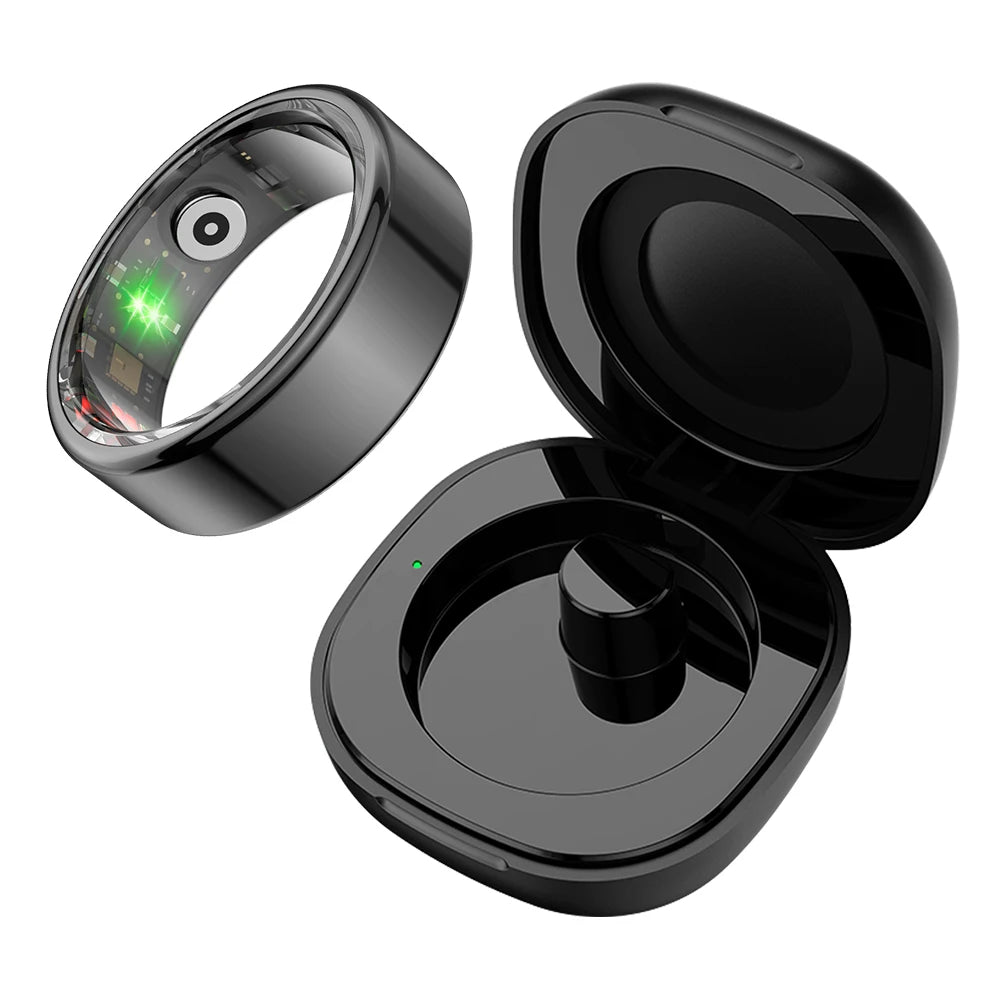 2024  R02 Smart Ring with Charging Case for Men Women, Battery Life, 39 Days, Health Monitor, 5ATM Waterproof