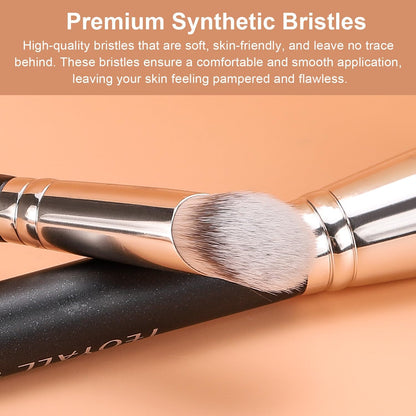 Contour Conceal Brush Set, 3PCS Angled Synthetic under Eye Concealer Brush for Blending Setting Buffing with Liquid, Cream and Powder Cosmetic