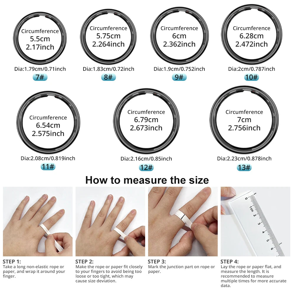 2025  R12 Smart Ring with Display Screen and Touch, Wireless Charging, Health Manager, 5 ATM Waterproof for Men Women